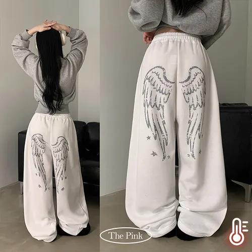 엔디 벌룬핏 엔젤 기모 와이드 트레이닝 팬츠
