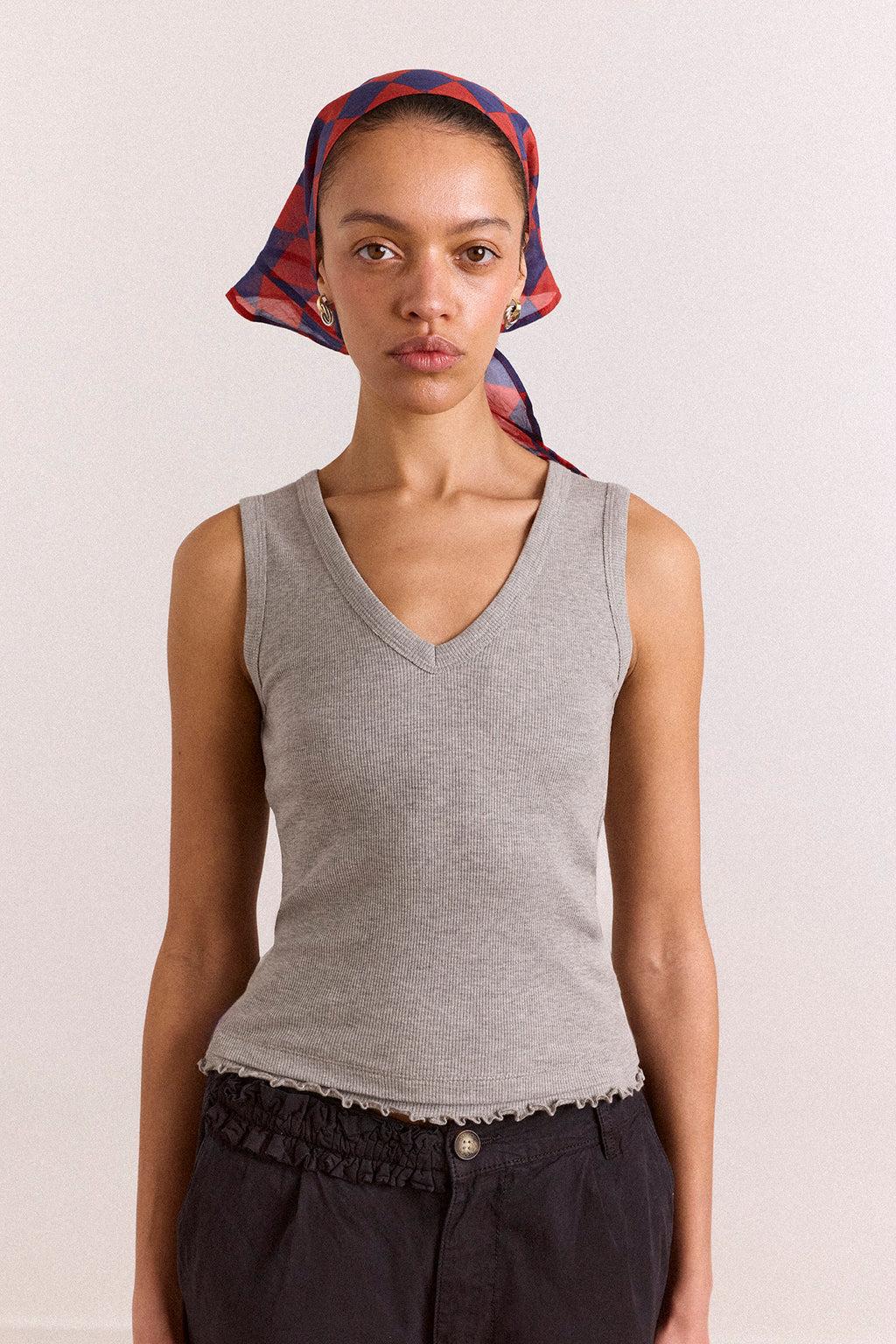 zora tank - grey marl