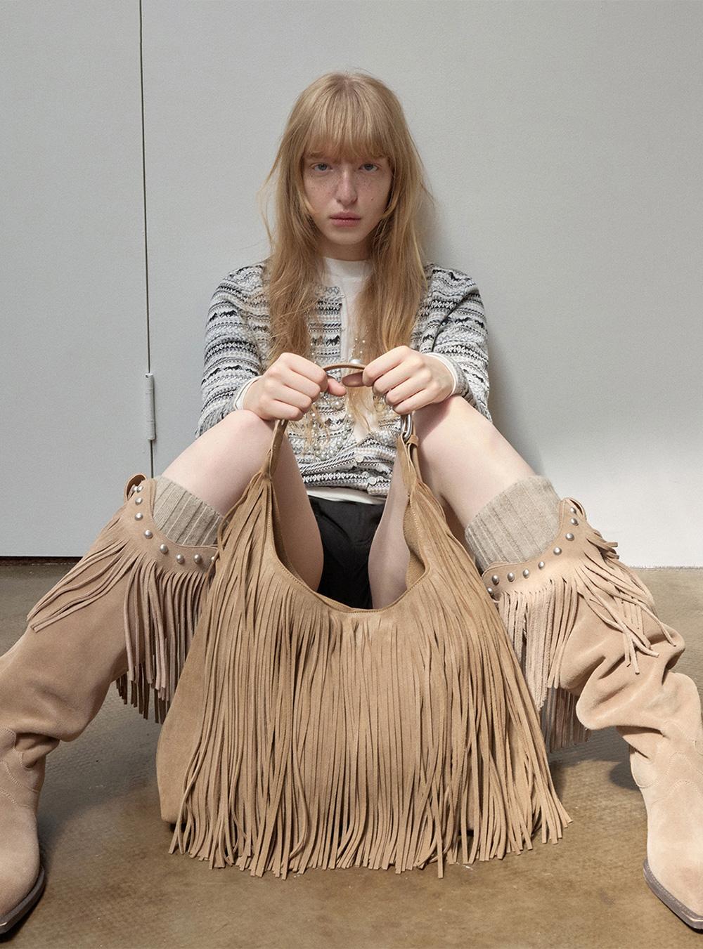 Tassel Suede Shoulder Bag (4color)