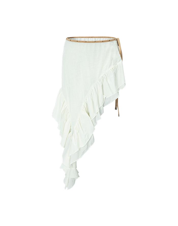 RUFFLE COVER SKIRT - IVORY