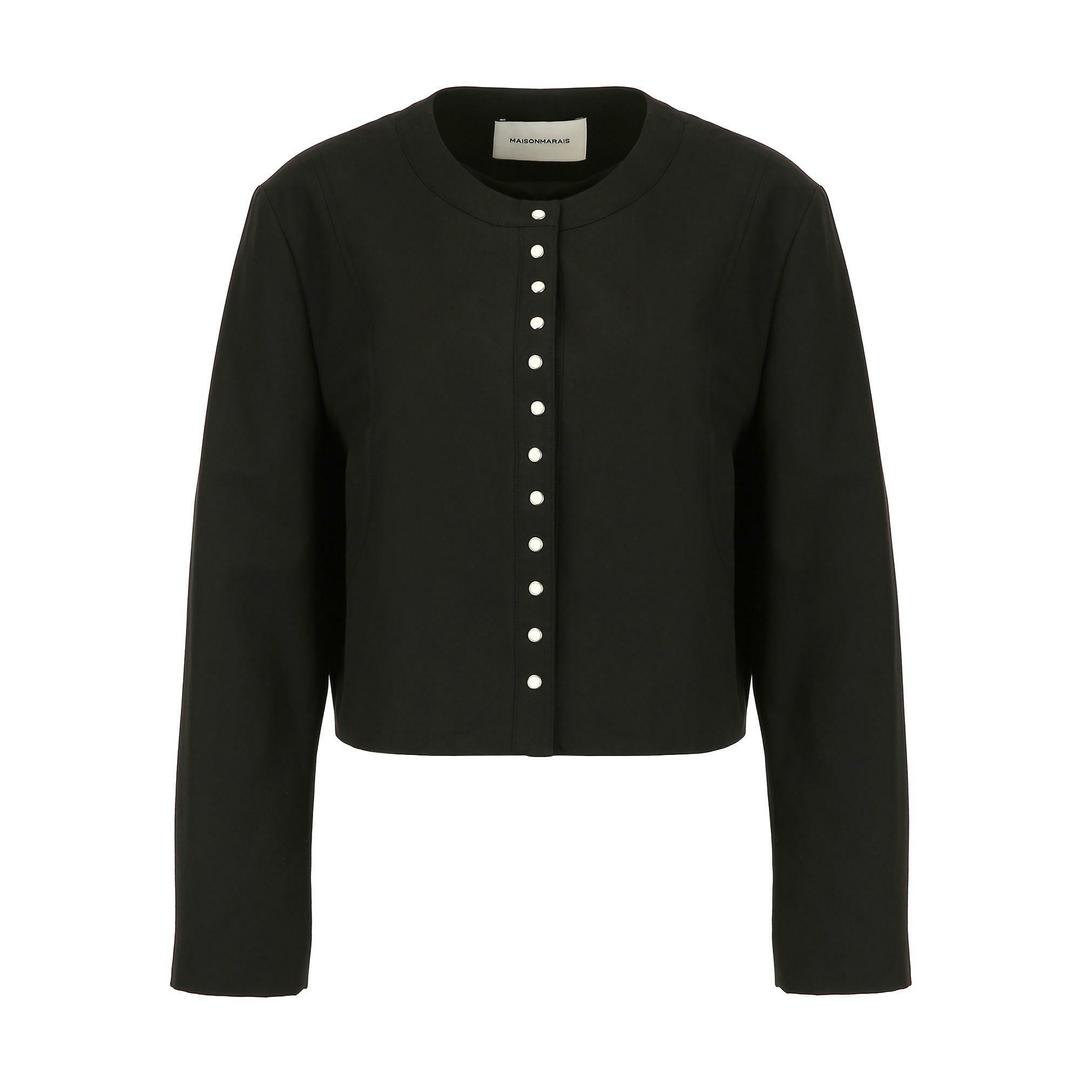 [제니착용]Snapped Crop Jacket, Black