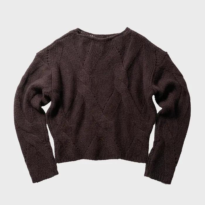 Alpaca Classic Cable  Sweater, Prune