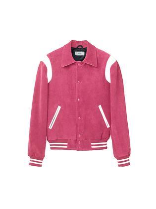 CORDUROY VARSITY JACKET PINK