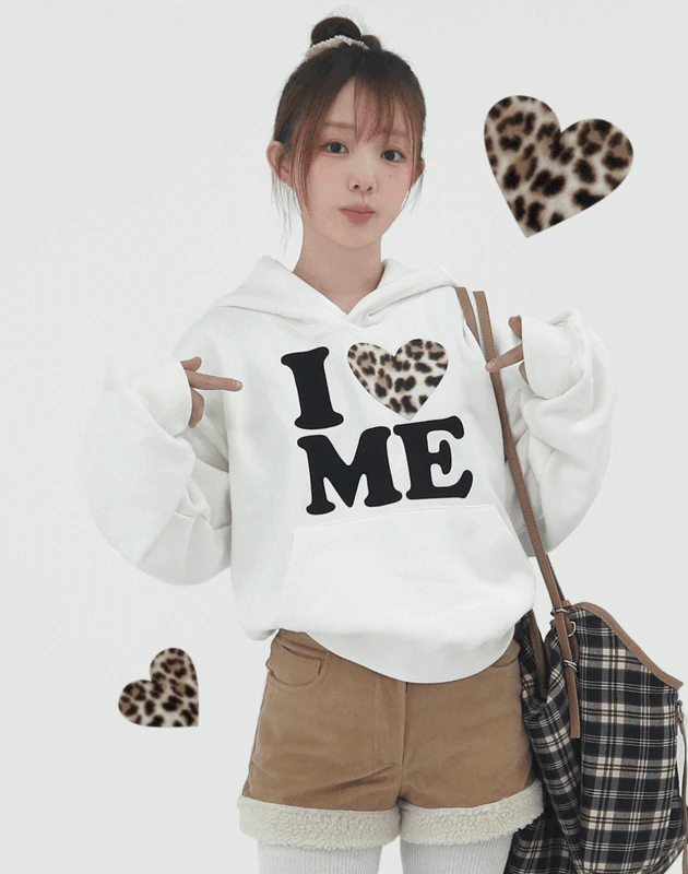 [연말룩] 윈터 러브미 패치 후드 티셔츠 (IVORY,GRAY 2COLORS!)