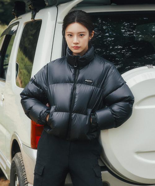 여성 반슬리 크롭 고프코어 다운(Neon Black)