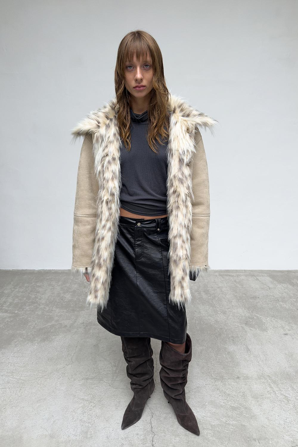 Reversible Fur Mustang, BEIGE