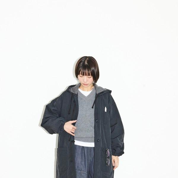 Padded hood jacket / Dark Navy
