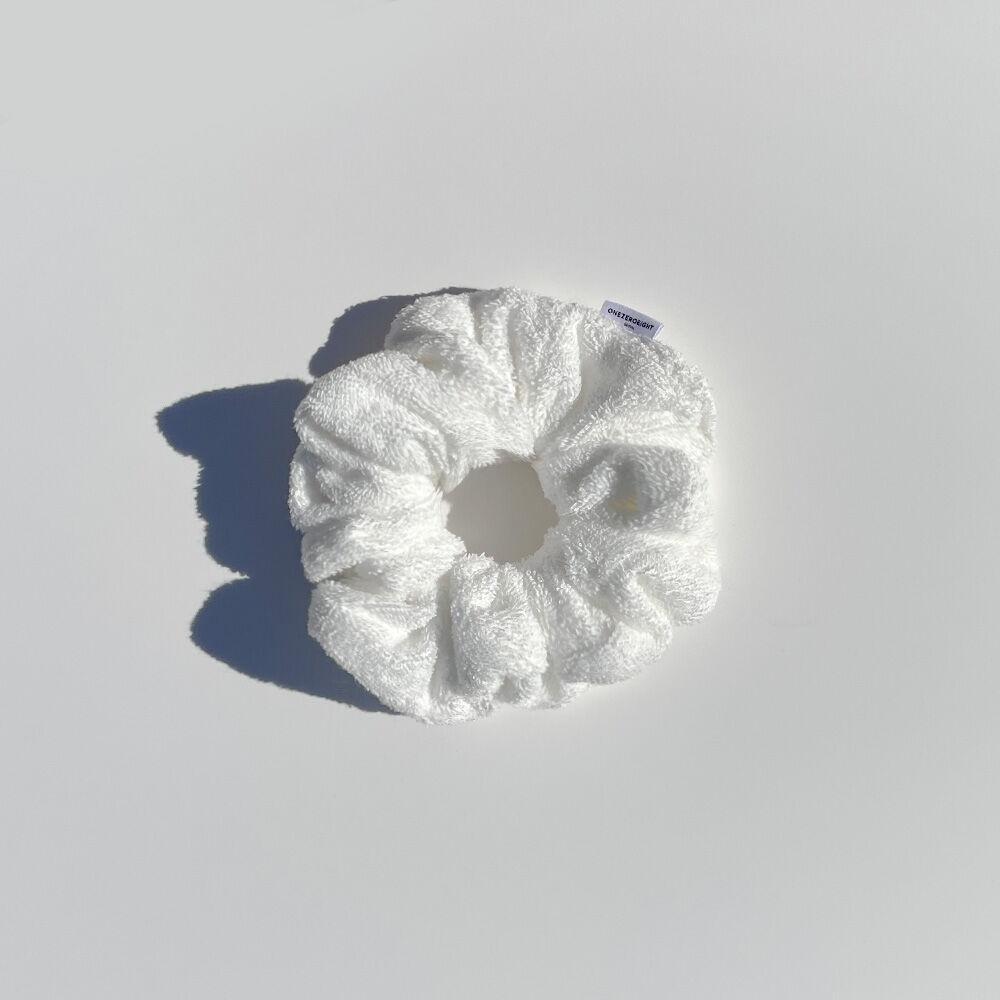 COTTON TERRY scrunchie/hairband_white