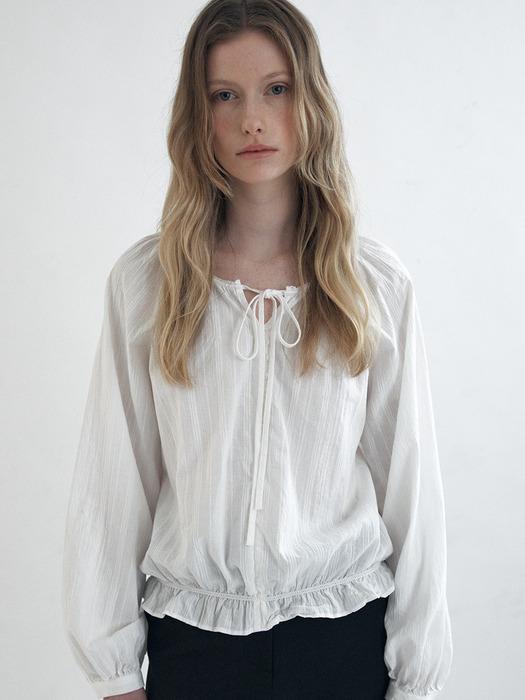[8th] butter ribbon blouse_ivory