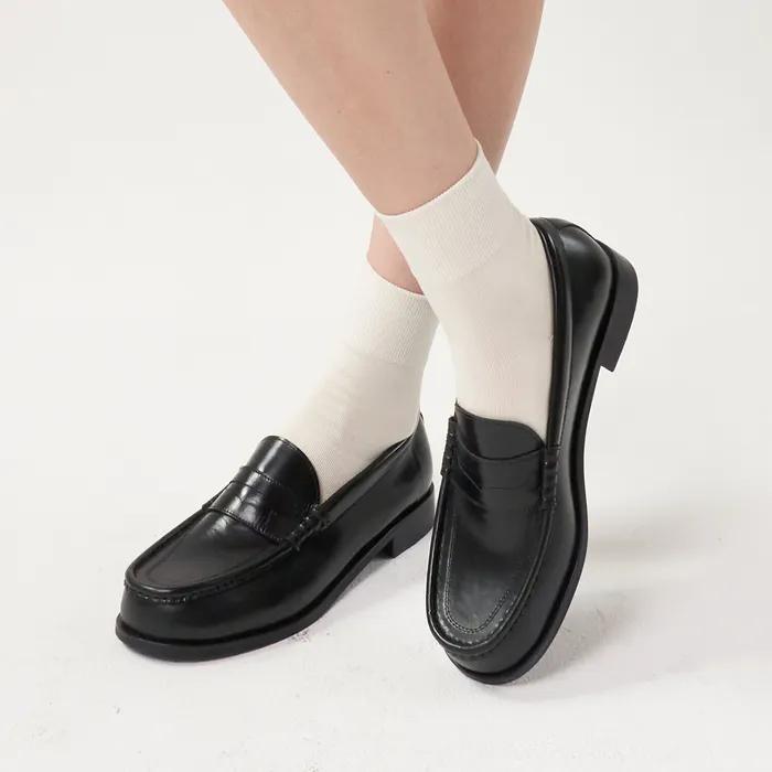 [blanc sur blanc] Amber Loafers Leather Black