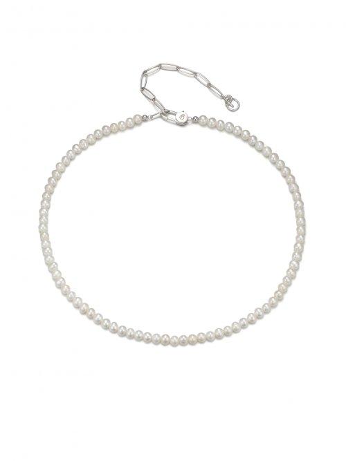 클래스프 펄 목걸이 (화이트)