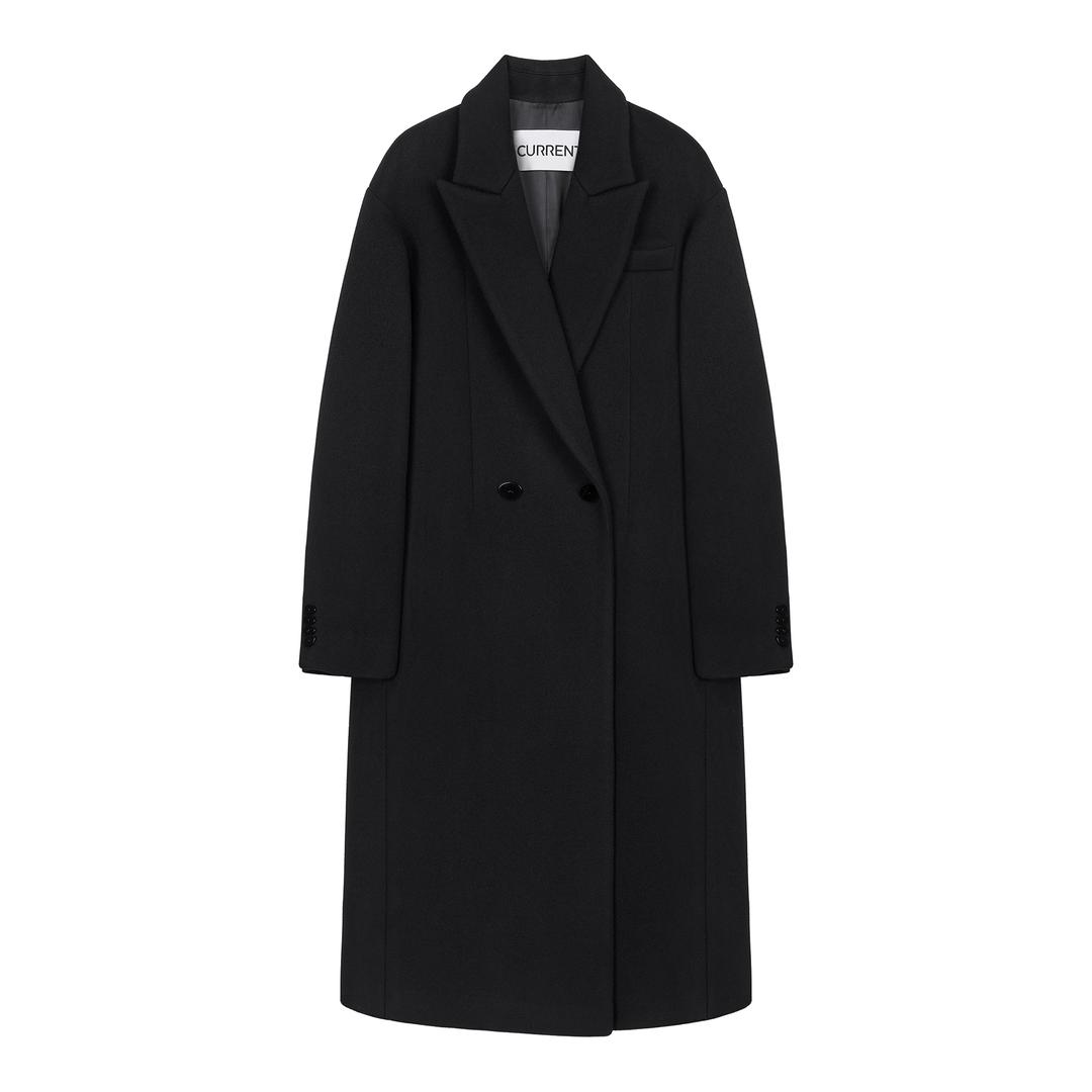 세미오버핏 롱 코트 [블랙]