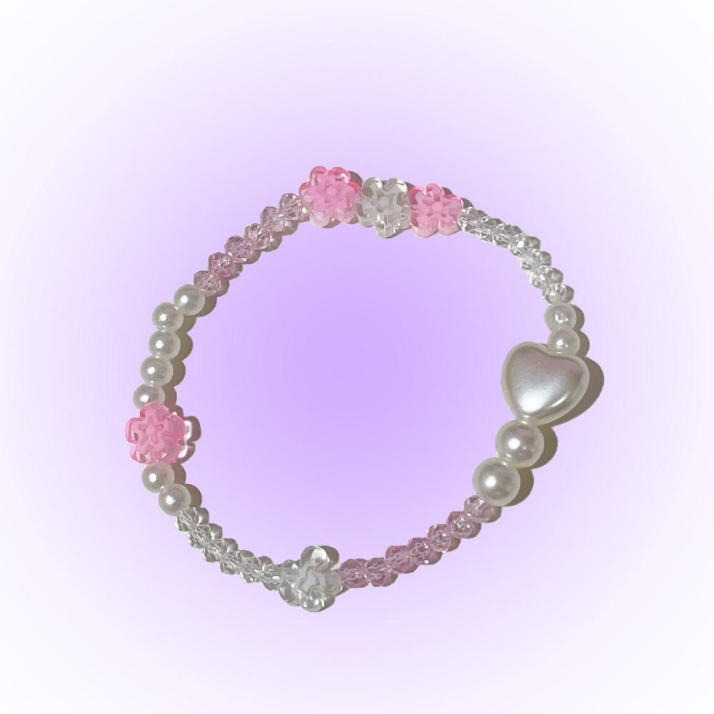 비즈꽃팔찌 ver7 핑크 베네치아 꽃팔찌 [렛채스튜디오]