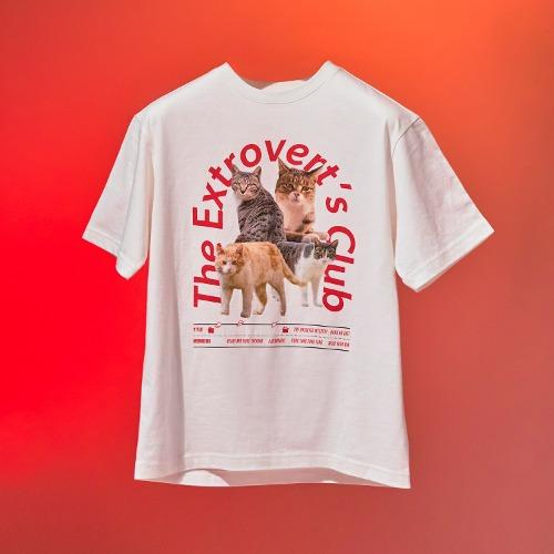 하하하 그 냥이 알고 싶다 The Extrovert’s Club 반팔 티셔츠
