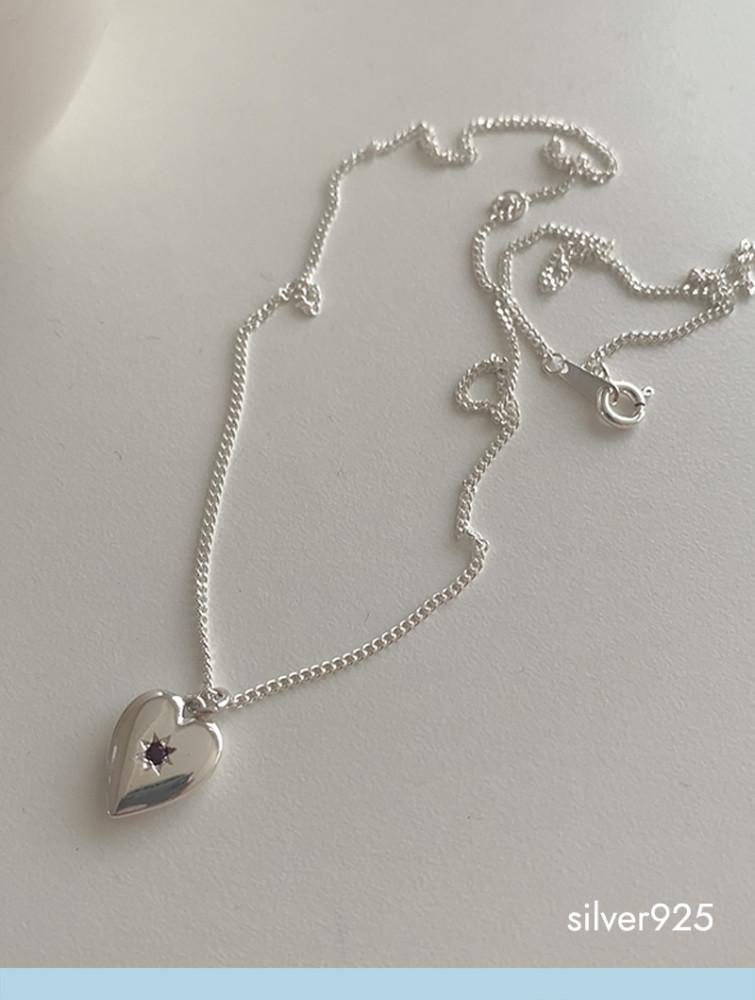 (모앳/목걸이) oliva necklace (silver925)(입고지연) 하트펜던트네크리스 로즈골드 실버925은목걸이