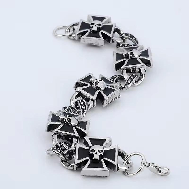 Chrome skull bracelet