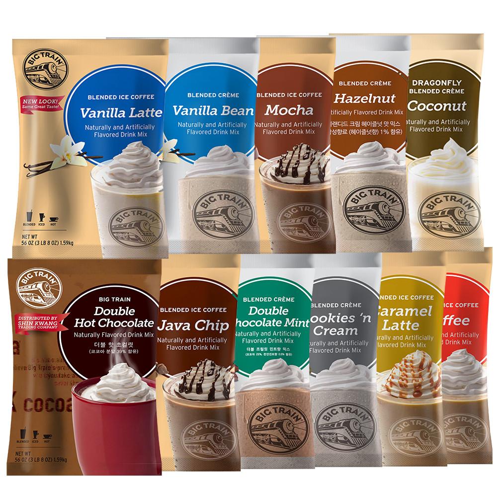 빅트레인 바닐라 라떼 파우더 바닐라빈 토피모카 토피넛 코코넛 헤이즐넛 자바칩 1.59kg