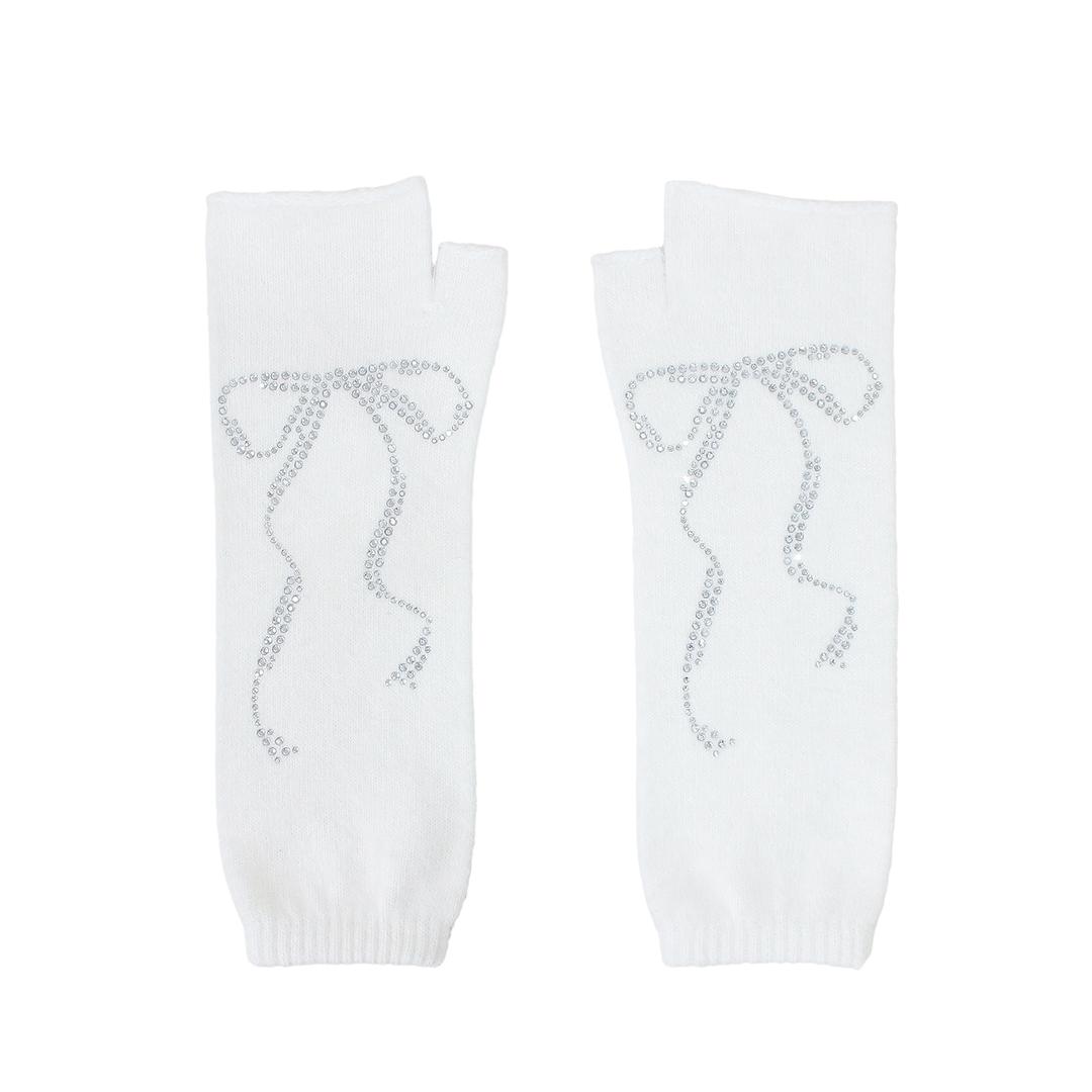 ribbon angora hand warmer (white)