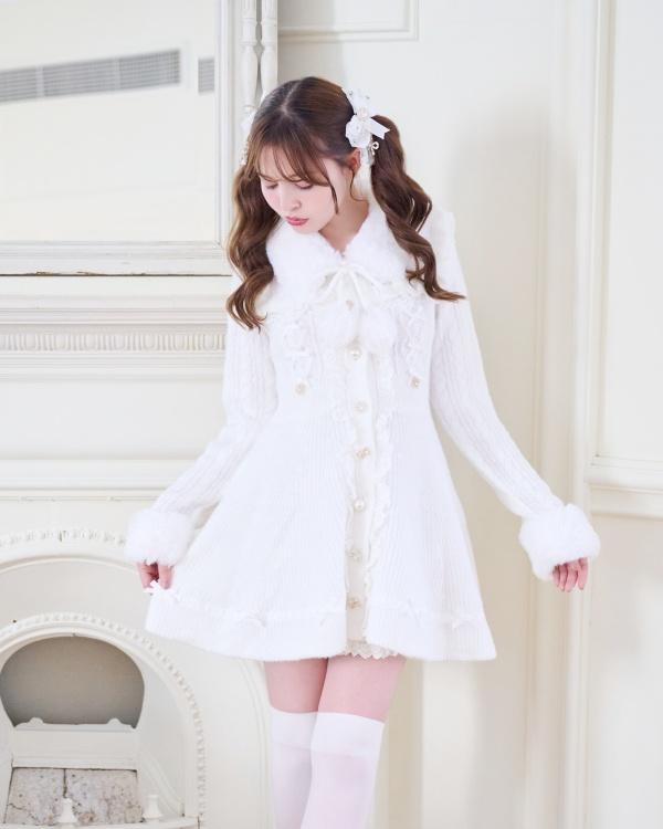 ファーカラーぺプラムカーディガン