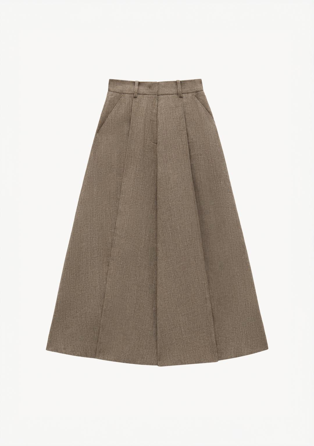 Volume Skirt Pants in Brown