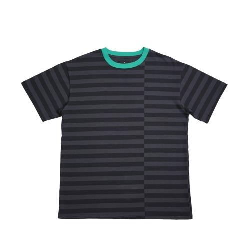 STRIPE COLOR BORDER TEE (BLACK/MINT)
