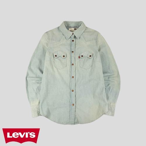 리바이스 연청워싱 샌드워싱 아메카지 웨스턴타입 데님 남방 셔츠 WOMANS M