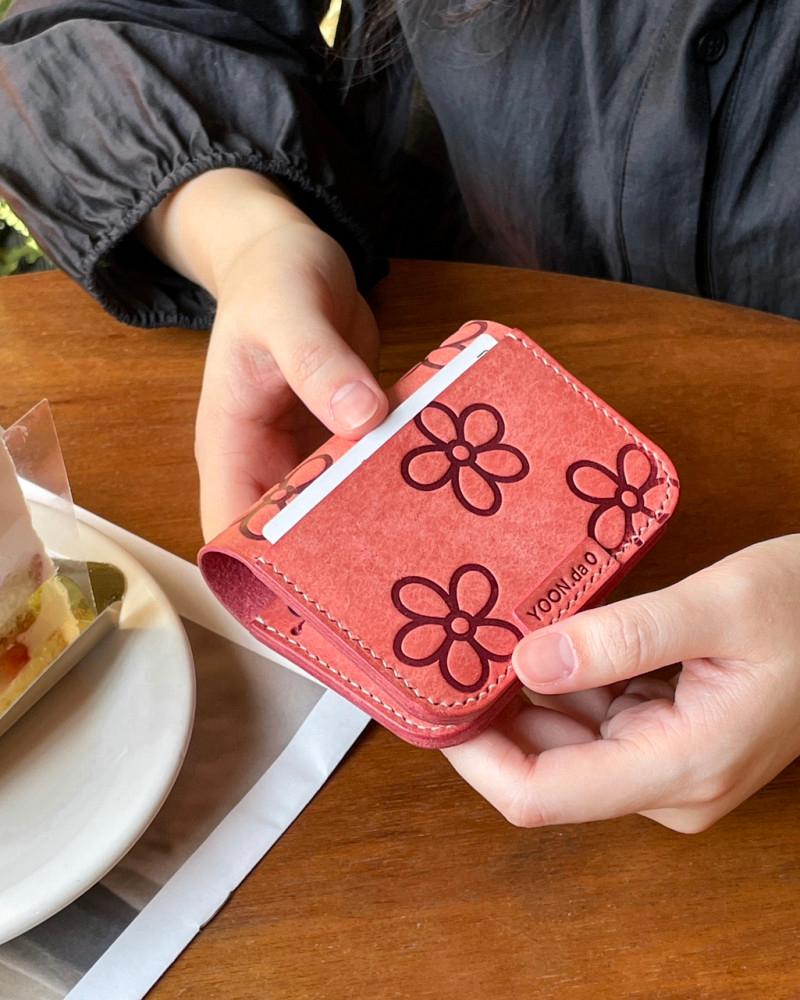 폴딩월렛 핑크 플라워