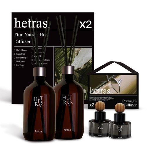 프리미엄 대용량 디퓨저 500ml 2개 + 차량용 디퓨저 77ml 2개 선물세트