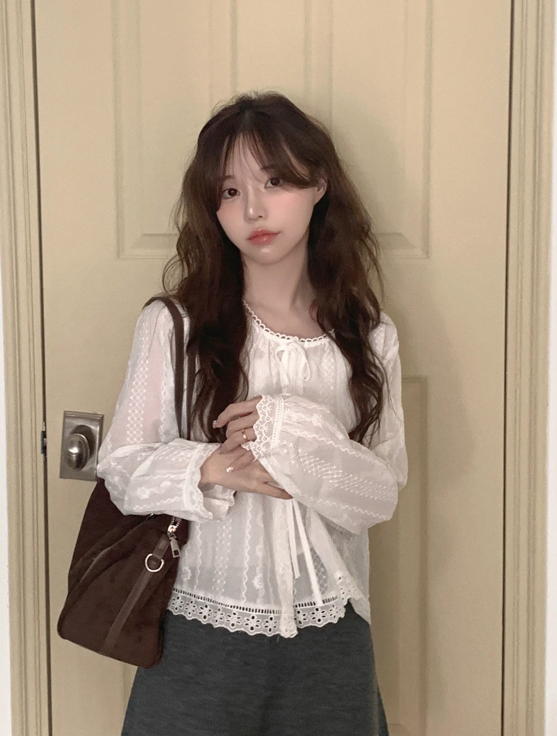 Poet Cotton Lace Blouse (1color)