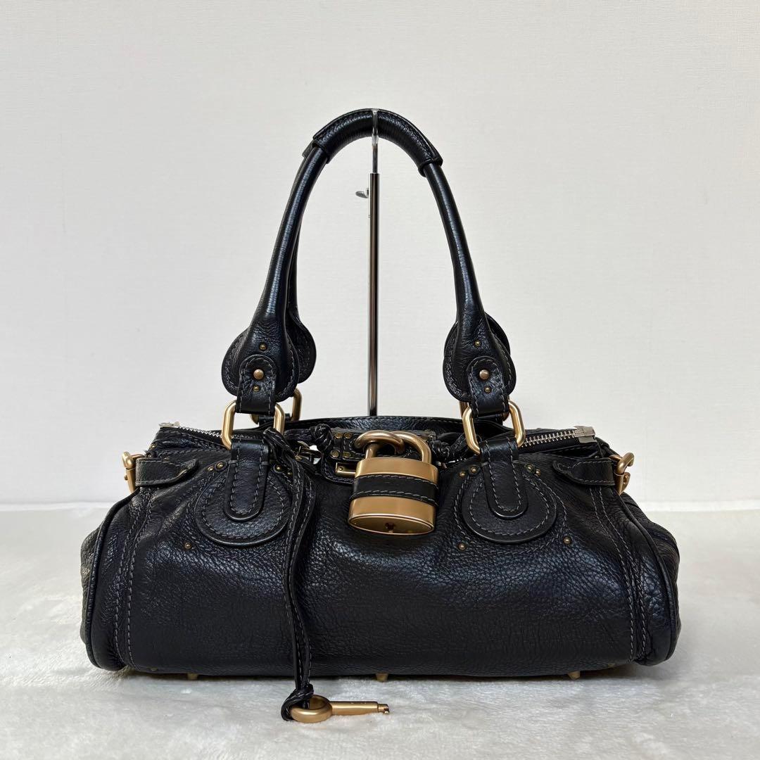 美品　Chloe クロエ　パディントン　ハンドバッグ　肩掛けok ブラック　黒