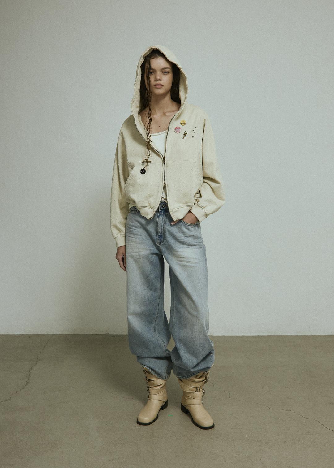 damage two-way hoodie