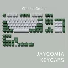 GMK 치즈 그린 PBT 키캡 체리 프로파일 126 키 세트, 기계식 게이밍 키보드용 ISO 레이아웃 키캡, GMK75 우팅