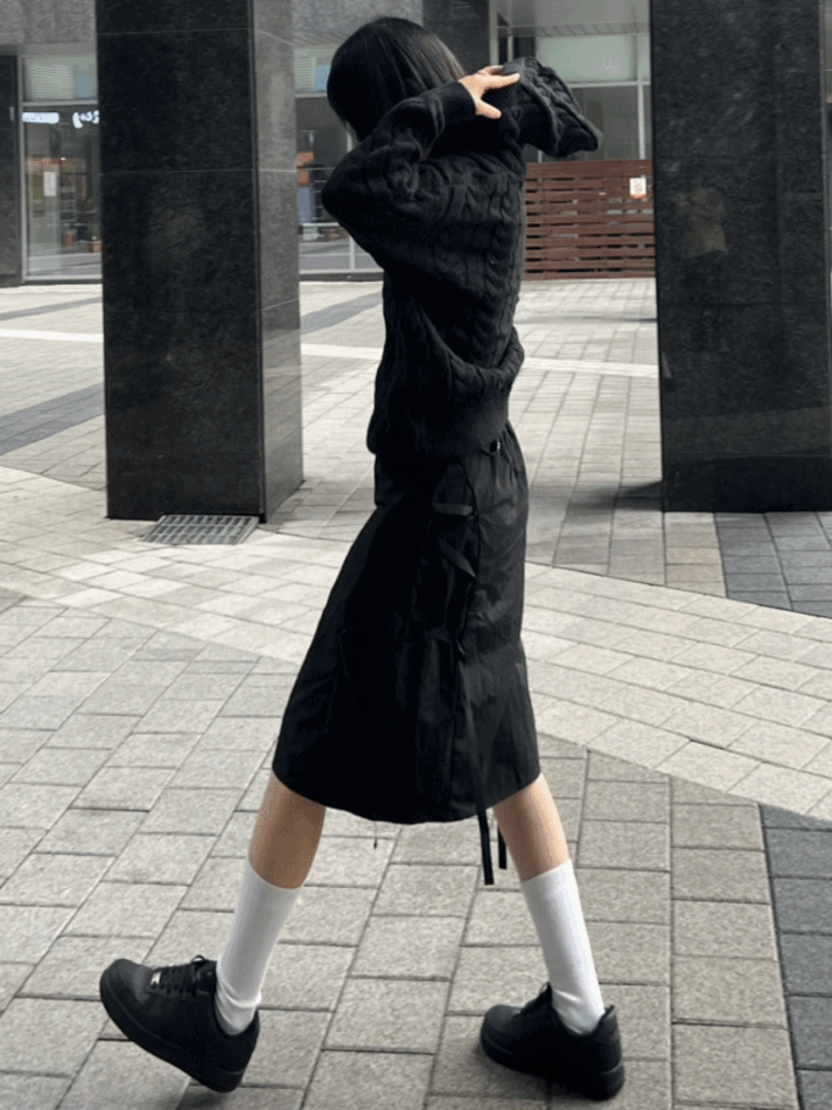 big button hood Knit