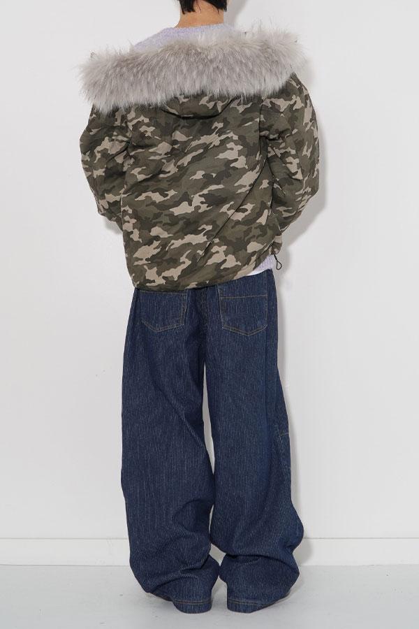Camo Faux Fur Hood JP