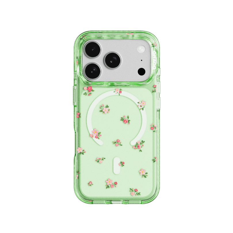 MAGSAFE LAYERS FRAME CASE CLEAR GREEN -  SOFT BLOOM