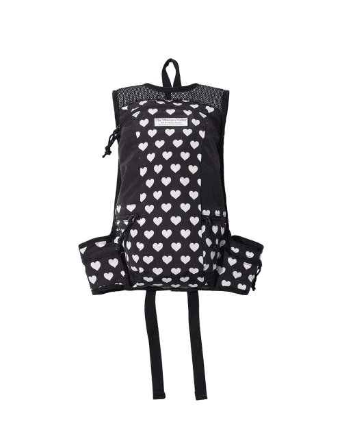 MESH MOUNTAINEERING HEART PRINTED BACKPACK (BLACK)