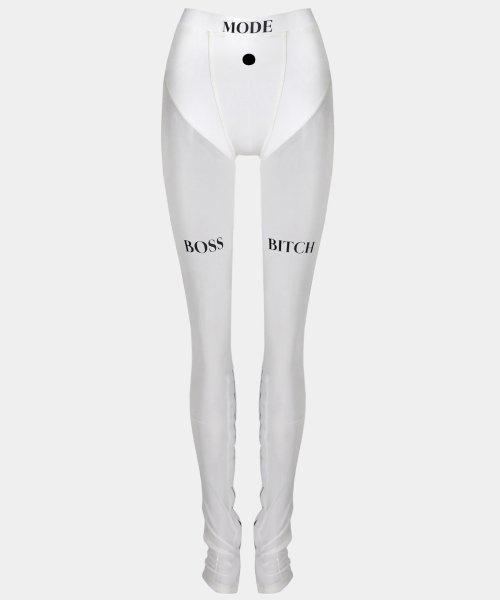 보스 모드 메쉬 붓컷 팬츠 - 화이트
