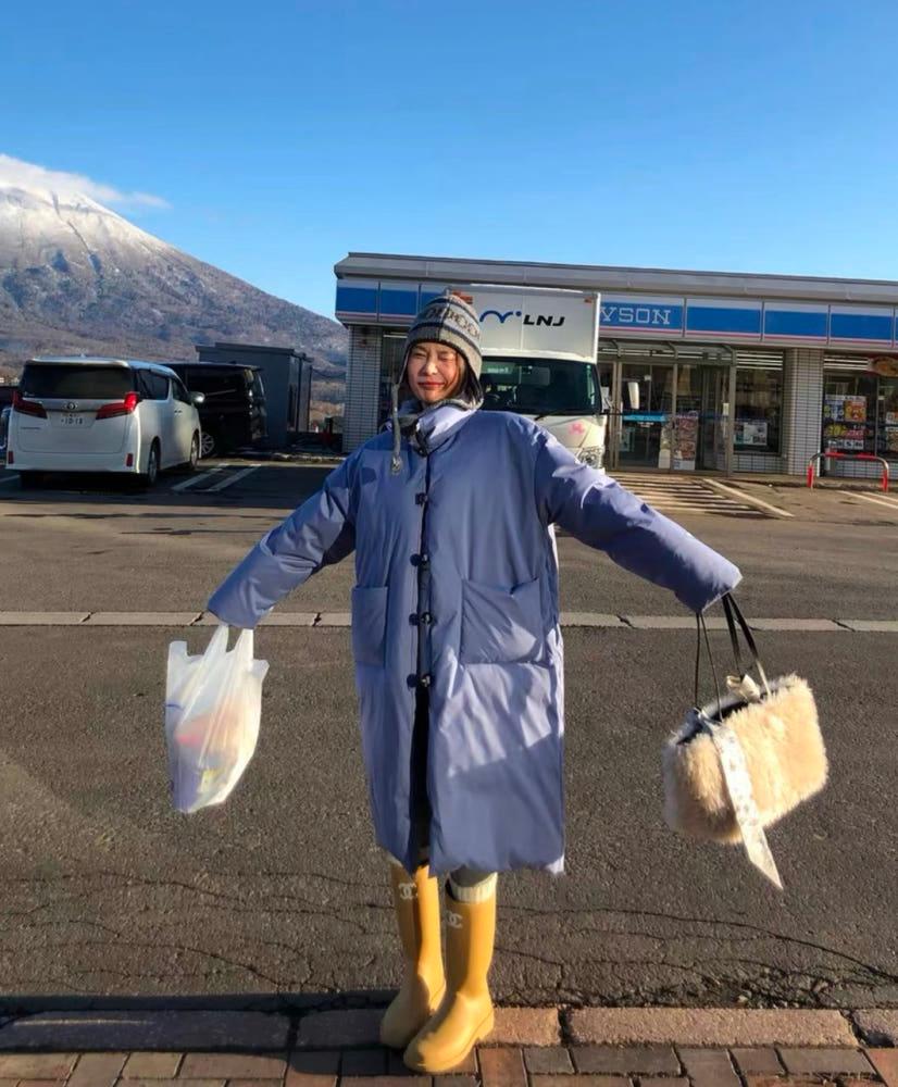 프로방스 스탠드칼라 덕다운 롱패딩점퍼(라벤더퍼플)