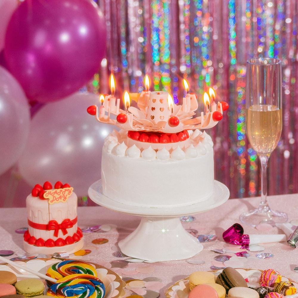 로이체 이츠초타임 회전 멜로디 생일 축하 파티 용품 초 아이템 MZ 케이크