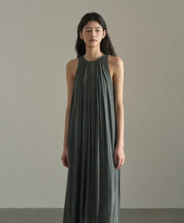 플리츠 홀터넥 원피스