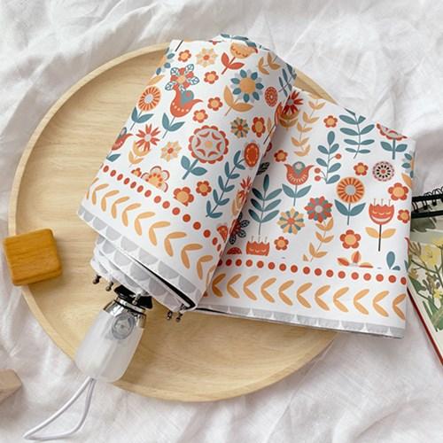 빈티지플라워 UV 자외선 차단 암막코팅 자동 우양산