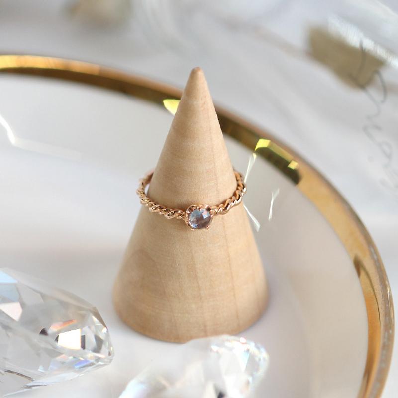 14K 18K 레이어드 반지 [꼬임아쿠아반지]