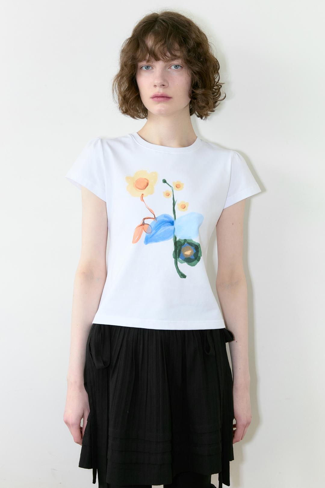 Flower Puff T-Shirt (White)