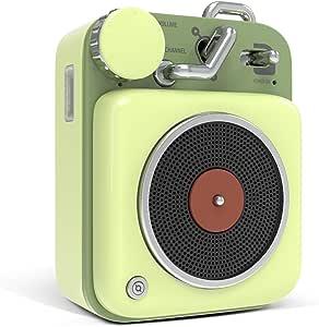 Muzen Mini Bluetooth Speaker, Button Metal 3W Portable Vintage Wireless Rechargeable High Definition Loud Volume Audio Speaker with Lanyard, Classic Retro Gift for Birthday Outdoor