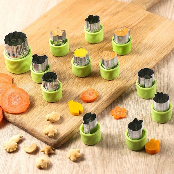 홈베이킹 스텐 쿠키커터 쿠키틀 햄 야채커터 모양틀 (12구세트 그린)