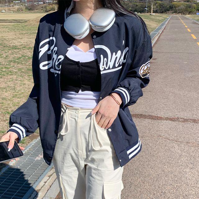 가벼운 패치 레터링 바시티 야구점퍼