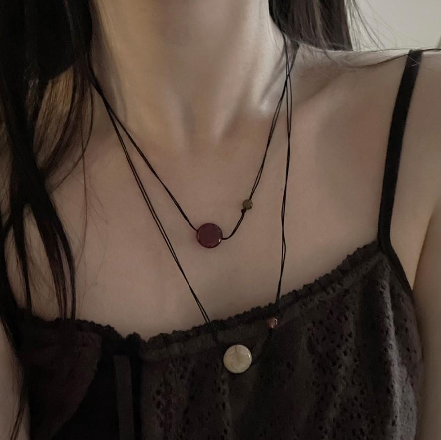 우셀 Andar 고프코어 빈티지 원석 목걸이 (3color)