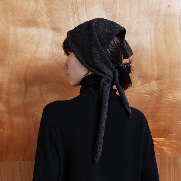 GEELONG WOOL SEAMLESS KNIT MUFFLER - CHARCOAL