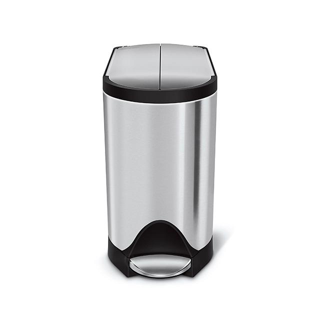 심플휴먼 버터플라이 페달 휴지통 10L 실버