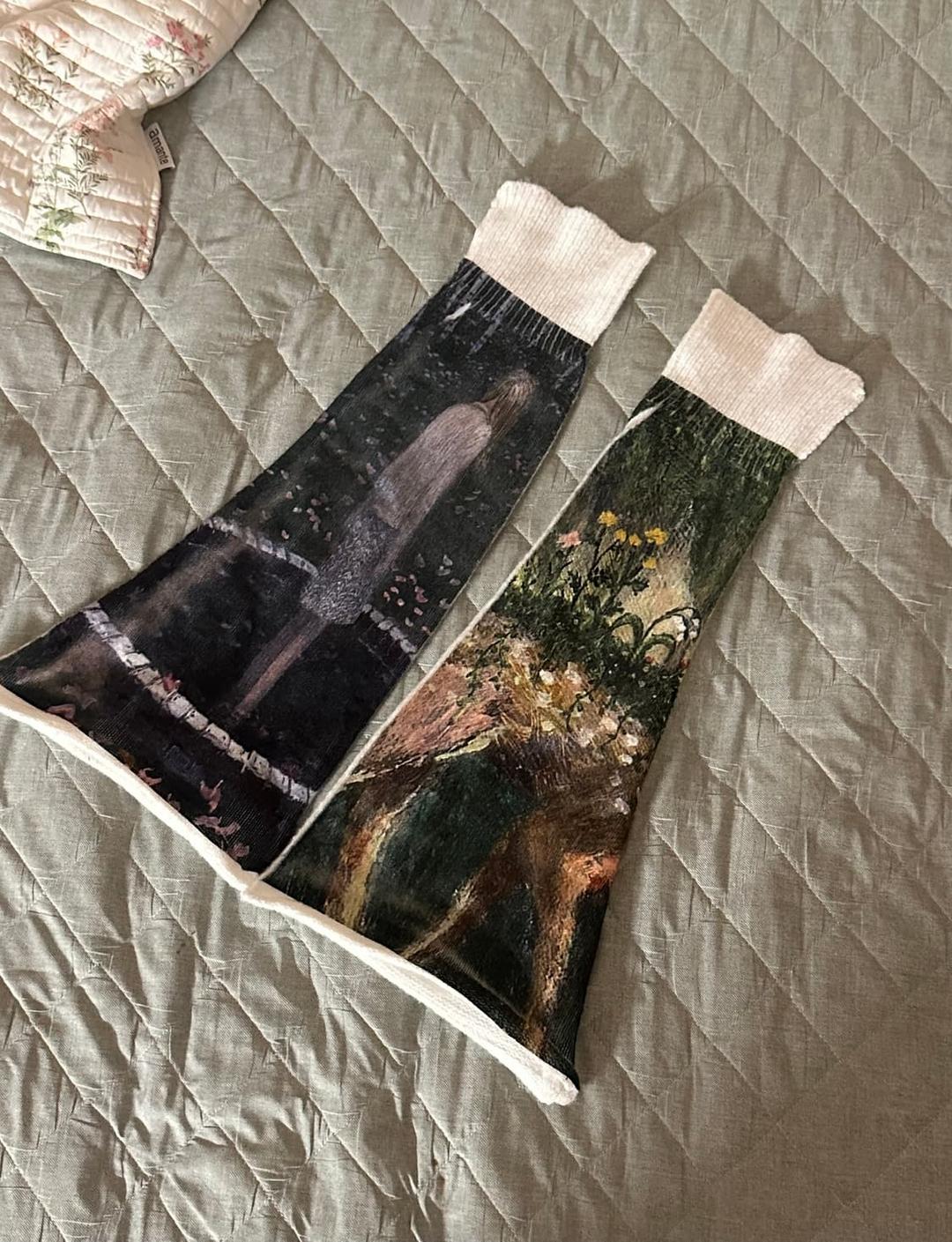 Id vintage 프린팅 니트 레그워머 | 후루츠패밀리